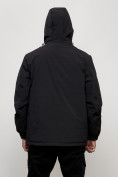 Оптом Куртка молодежная мужская весенняя с капюшоном черного цвета 803Ch в Волгоградке, фото 10