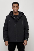Оптом Куртка молодежная мужская весенняя с капюшоном черного цвета 803Ch, фото 5