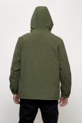 Оптом Куртка молодежная мужская весенняя с капюшоном цвета хаки 803Kh в Уфе, фото 4