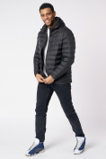 Оптом Куртки мужские стеганная с капюшоном черного цвета 805Ch в Казани, фото 9
