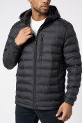 Оптом Куртки мужские стеганная с капюшоном черного цвета 805Ch в Казани