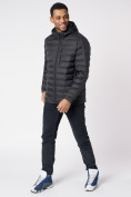 Оптом Куртки мужские стеганная с капюшоном черного цвета 805Ch, фото 11