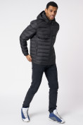 Оптом Куртки мужские стеганная с капюшоном черного цвета 805Ch, фото 10