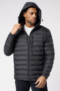 Оптом Куртки мужские стеганная с капюшоном черного цвета 805Ch, фото 3