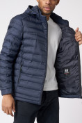 Оптом Куртки мужские стеганная с капюшоном темно-синего цвета 805TS, фото 7