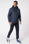 Оптом Куртки мужские стеганная с капюшоном темно-синего цвета 805TS, фото 10