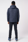 Оптом Куртки мужские стеганная с капюшоном темно-синего цвета 805TS, фото 12