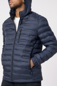 Оптом Куртки мужские стеганная с капюшоном темно-синего цвета 805TS, фото 5