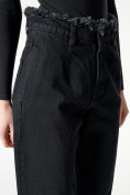 Оптом Джинсы прямого кроя женские с высокой талией черного цвета 816-1Ch, фото 13