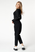 Оптом Джинсы прямого кроя женские с высокой талией черного цвета 816-1Ch, фото 10