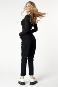 Оптом Джинсы прямого кроя женские с высокой талией черного цвета 816-1Ch, фото 5