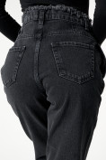 Оптом Джинсы прямого кроя женские с высокой талией темно-серого цвета 816-1TC, фото 15
