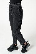 Оптом Джинсы прямого кроя женские с высокой талией темно-серого цвета 816-1TC, фото 10