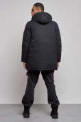 Оптом Парка мужская зимняя удлиненная молодежная черного цвета 8305Ch, фото 4