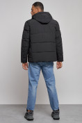 Оптом Куртка зимняя молодежная мужская с капюшоном черного цвета 8320Ch в Казани, фото 4
