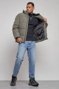 Оптом Куртка зимняя молодежная мужская с капюшоном цвета хаки 8320Kh в Перми, фото 12