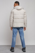 Оптом Куртка зимняя молодежная мужская с капюшоном светло-бежевого цвета 8320SB в Екатеринбурге, фото 4