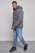 Оптом Куртка зимняя молодежная мужская с капюшоном темно-серого цвета 8320TC, фото 11