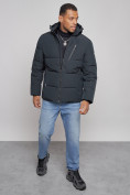 Оптом Куртка зимняя молодежная мужская с капюшоном темно-синего цвета 8320TS в Перми, фото 10