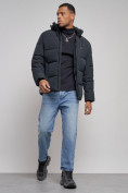Оптом Куртка зимняя молодежная мужская с капюшоном темно-синего цвета 8320TS, фото 15