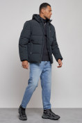 Оптом Куртка зимняя молодежная мужская с капюшоном темно-синего цвета 8320TS, фото 2