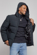 Оптом Куртка зимняя молодежная мужская с капюшоном темно-синего цвета 8320TS в Кемерово, фото 6