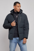 Оптом Куртка зимняя молодежная мужская с капюшоном темно-синего цвета 8320TS в Самаре, фото 7