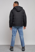 Оптом Куртка мужская зимняя с капюшоном спортивная великан черного цвета 8332Ch в Екатеринбурге, фото 4
