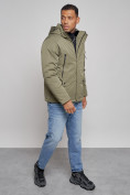 Оптом Куртка мужская зимняя с капюшоном спортивная великан цвета хаки 8332Kh в Баку, фото 10
