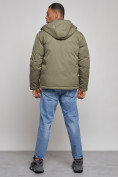 Оптом Куртка мужская зимняя с капюшоном спортивная великан цвета хаки 8332Kh, фото 4
