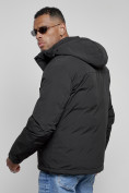 Оптом Куртка мужская зимняя с капюшоном спортивная великан черного цвета 8335Ch, фото 10