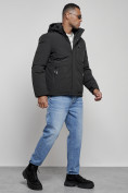 Оптом Куртка мужская зимняя с капюшоном спортивная великан черного цвета 8335Ch, фото 3