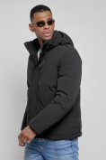 Оптом Куртка мужская зимняя с капюшоном спортивная великан черного цвета 8335Ch, фото 8