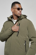 Оптом Куртка мужская зимняя с капюшоном спортивная великан цвета хаки 8335Kh, фото 11