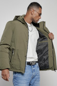 Оптом Куртка мужская зимняя с капюшоном спортивная великан цвета хаки 8335Kh, фото 13