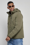 Оптом Куртка мужская зимняя с капюшоном спортивная великан цвета хаки 8335Kh в Сочи, фото 8