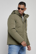 Оптом Куртка мужская зимняя с капюшоном спортивная великан цвета хаки 8335Kh, фото 9