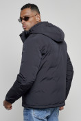 Оптом Куртка мужская зимняя с капюшоном спортивная великан темно-синего цвета 8335TS, фото 10