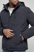 Оптом Куртка мужская зимняя с капюшоном спортивная великан темно-синего цвета 8335TS, фото 12