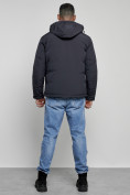 Оптом Куртка мужская зимняя с капюшоном спортивная великан темно-синего цвета 8335TS, фото 4
