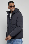 Оптом Куртка мужская зимняя с капюшоном спортивная великан темно-синего цвета 8335TS, фото 8