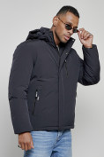 Оптом Куртка мужская зимняя с капюшоном спортивная великан темно-синего цвета 8335TS, фото 9