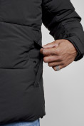Оптом Куртка молодежная мужская зимняя с капюшоном черного цвета 8356Ch в Екатеринбурге, фото 12