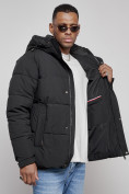 Оптом Куртка молодежная мужская зимняя с капюшоном черного цвета 8356Ch в Екатеринбурге, фото 15