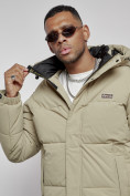 Оптом Куртка молодежная мужская зимняя с капюшоном светло-зеленого цвета 8356ZS, фото 12