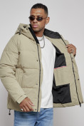 Оптом Куртка молодежная мужская зимняя с капюшоном светло-зеленого цвета 8356ZS, фото 14
