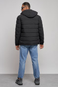 Оптом Куртка спортивная мужская зимняя с капюшоном черного цвета 8357Ch, фото 4