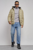 Оптом Куртка спортивная мужская зимняя с капюшоном светло-зеленого цвета 8357ZS, фото 15
