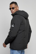 Оптом Куртка спортивная мужская зимняя с капюшоном черного цвета 8360Ch, фото 10