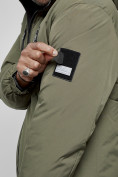 Оптом Куртка спортивная мужская зимняя с капюшоном цвета хаки 8360Kh в Сочи, фото 13
